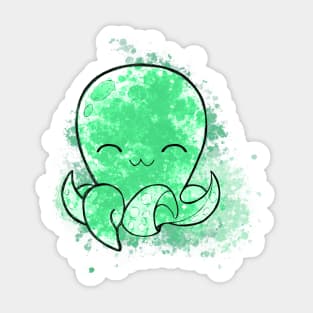 Cute green octopus Sticker